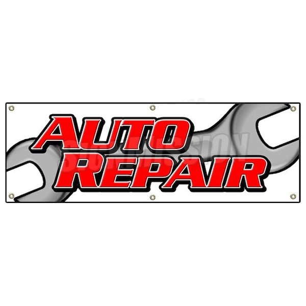 AUTO REPAIR BANNER SIGN car shop mechanic oil change repairs ac service cars